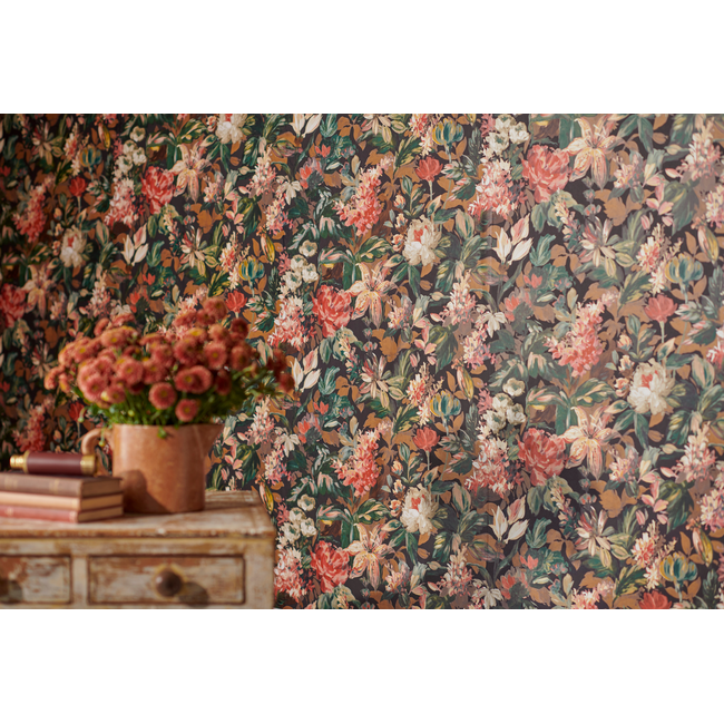 clarke & clarke - lilum - russet noir wallpaper - w0158/05.cac.0