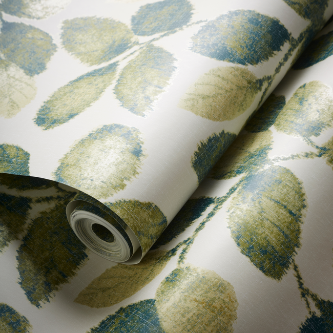 clarke & clarke - northia - olive peacock wallpaper - w0159/03.cac.0