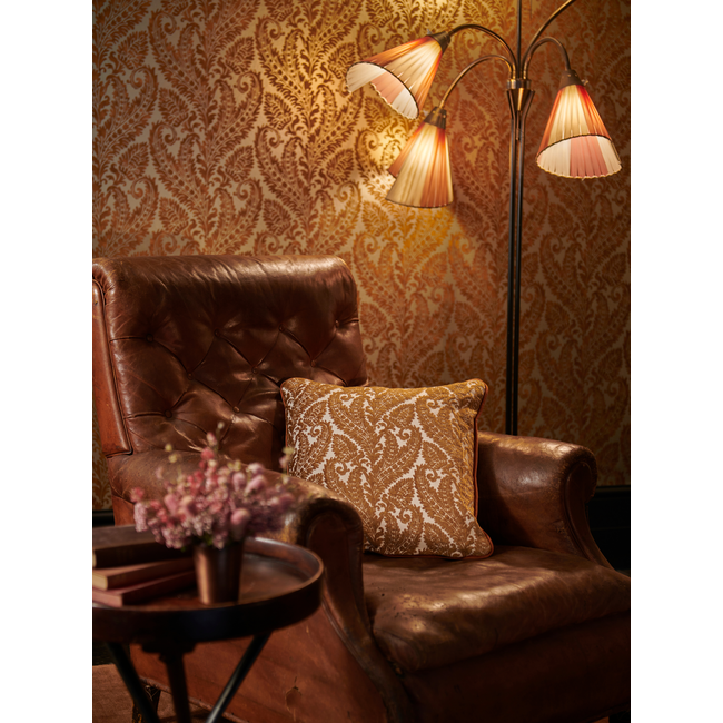 clarke & clarke - regale - russet gilver wallpaper - w0161/04.cac.0