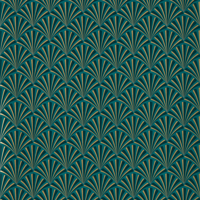 clarke & clarke - chrysler - teal wallpaper - w0164/04.cac.0