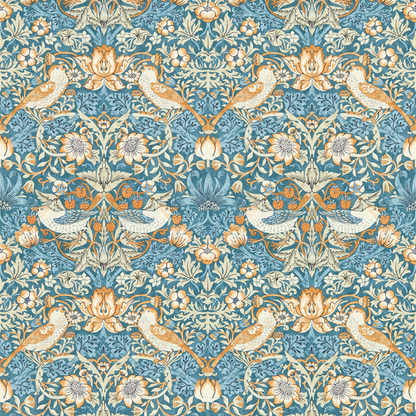 Clarke & Clarke - Strawberry Thief - Denim wallpaper - W0171/02.CAC.0