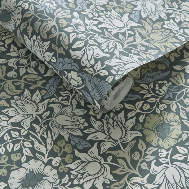 clarke & clarke - mallow - slate wallpaper - w0173/01.cac.0