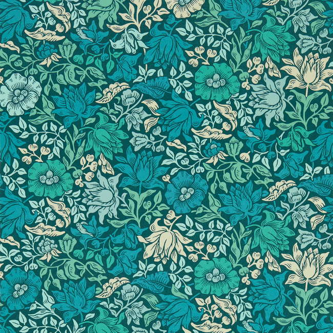 clarke & clarke - mallow - teal wallpaper - w0173/02.cac.0