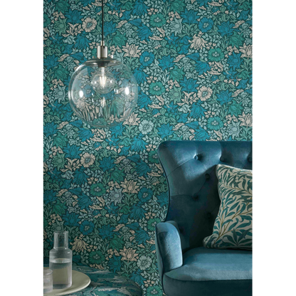 Clarke & Clarke - Mallow - Teal wallpaper - W0173/02.CAC.0