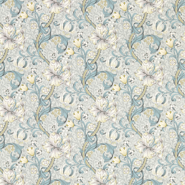 clarke & clarke - golden lily - slate wallpaper - w0174/02.cac.0