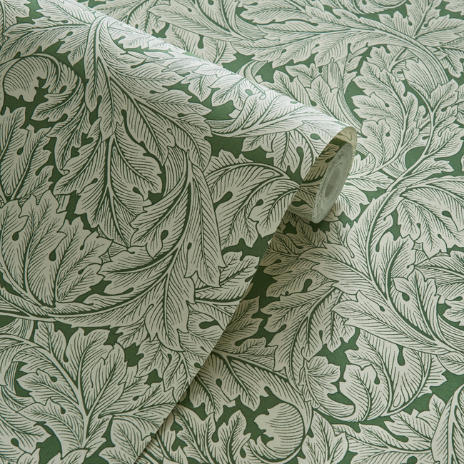 clarke & clarke - acanthus - sage wallpaper - w0175/01.cac.0