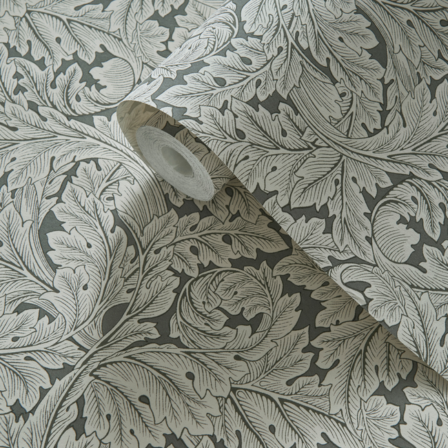 clarke & clarke - acanthus - slate wallpaper - w0175/02.cac.0