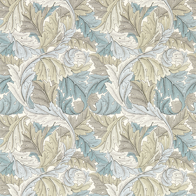 clarke & clarke - acanthus - dove wallpaper - w0175/03.cac.0