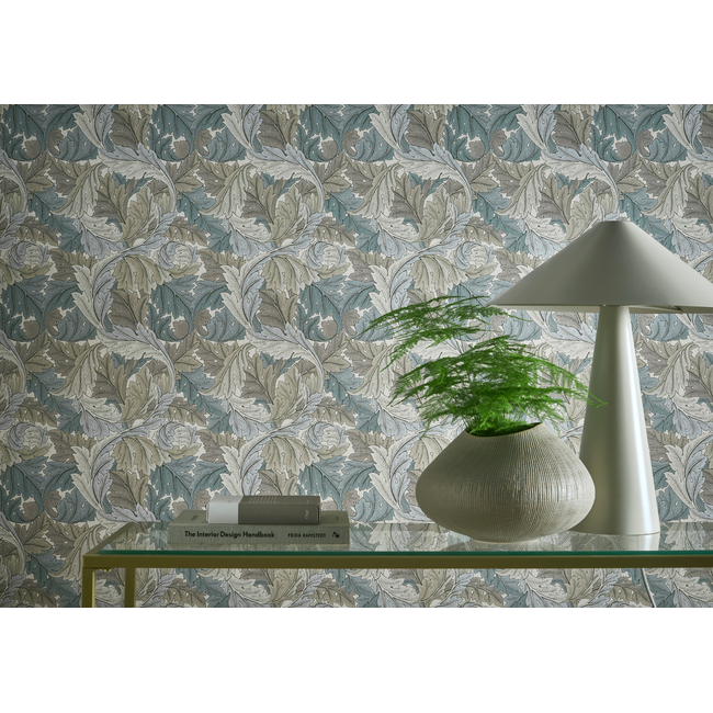 clarke & clarke - acanthus - dove wallpaper - w0175/03.cac.0