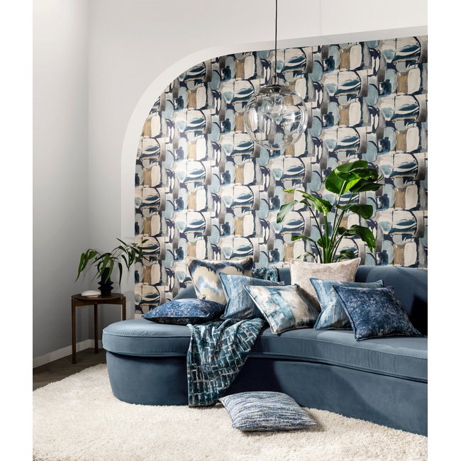 clarke & clarke - figura - denim/linen wallpaper - w0180/01.cac.0