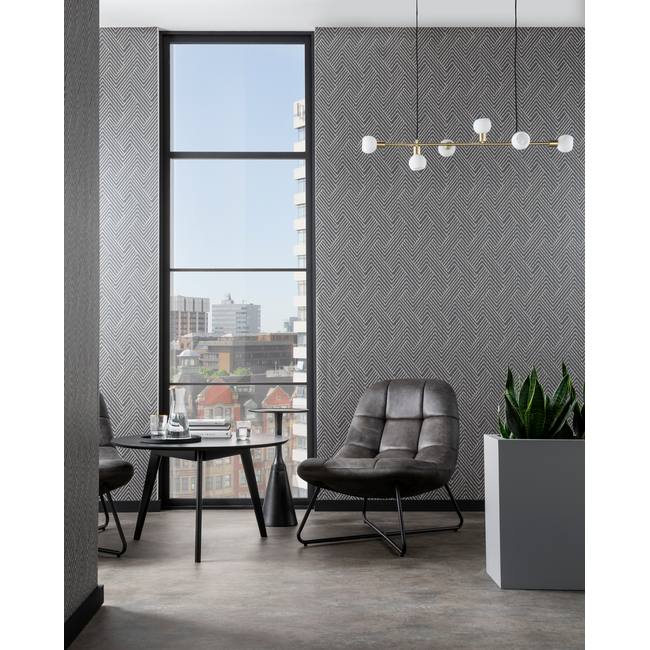 clarke & clarke - grassetto - charcoal wallpaper - w0181/01.cac.0