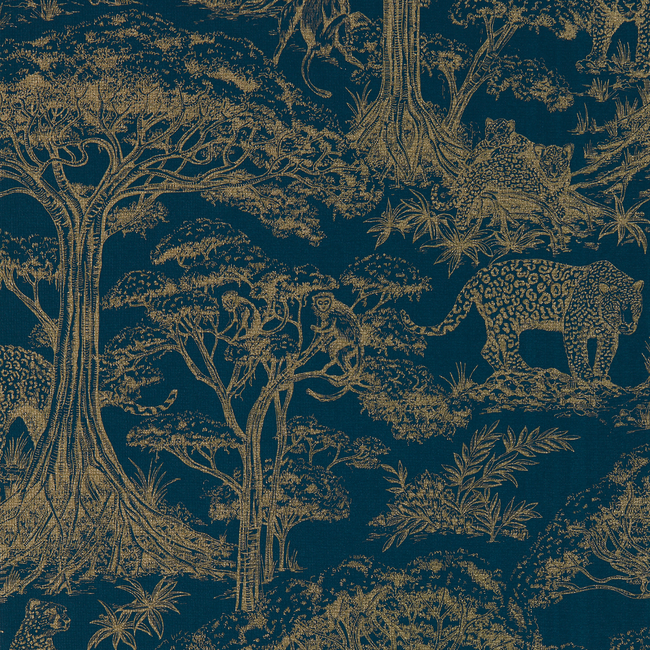 clarke & clarke - kisumu - midnight/luxe wallpaper - w0185/02.cac.0