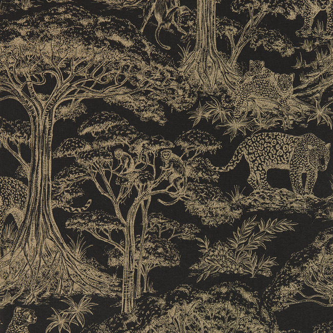 clarke & clarke - kisumu - noir/luxe wallpaper - w0185/04.cac.0