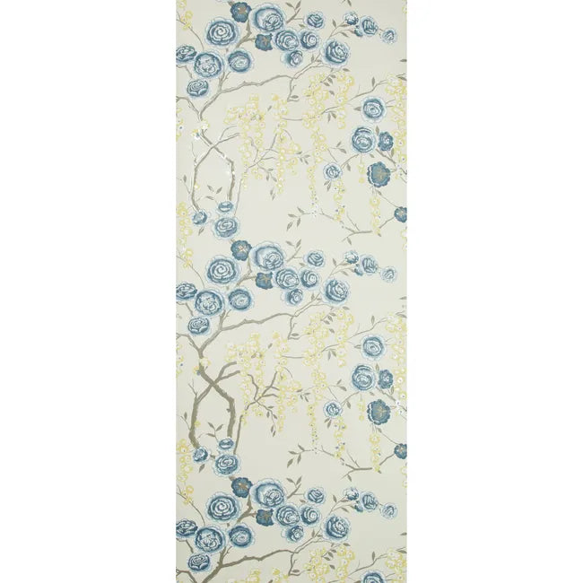 kravet design - peony tree - blue