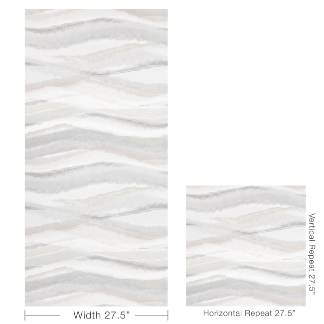 kravet couture - striate wallpaper - platinum - w3827.11.0