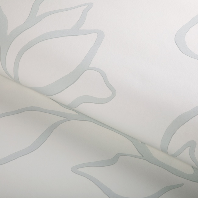 kravet couture - floral sketch wallpaper - mist - w3886.1101.0