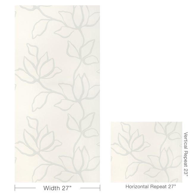 kravet couture - floral sketch wallpaper - mist - w3886.1101.0