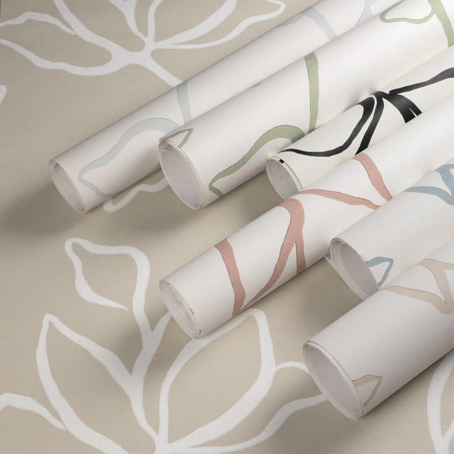 kravet couture - floral sketch wallpaper - mist - w3886.1101.0