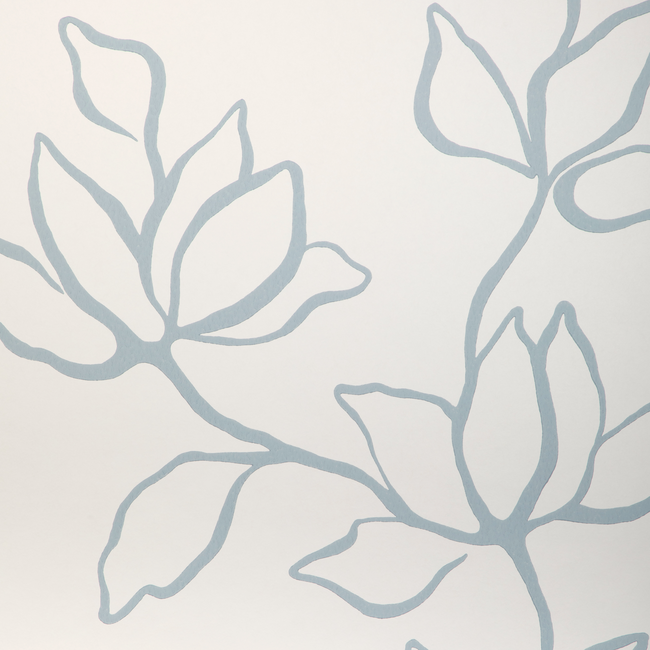 kravet couture - floral sketch wallpaper - chambray - w3886.51.0