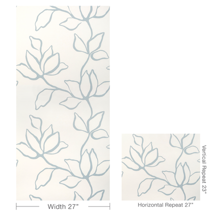 Kravet Couture - Floral Sketch wallpaper - Chambray - W3886.51.0