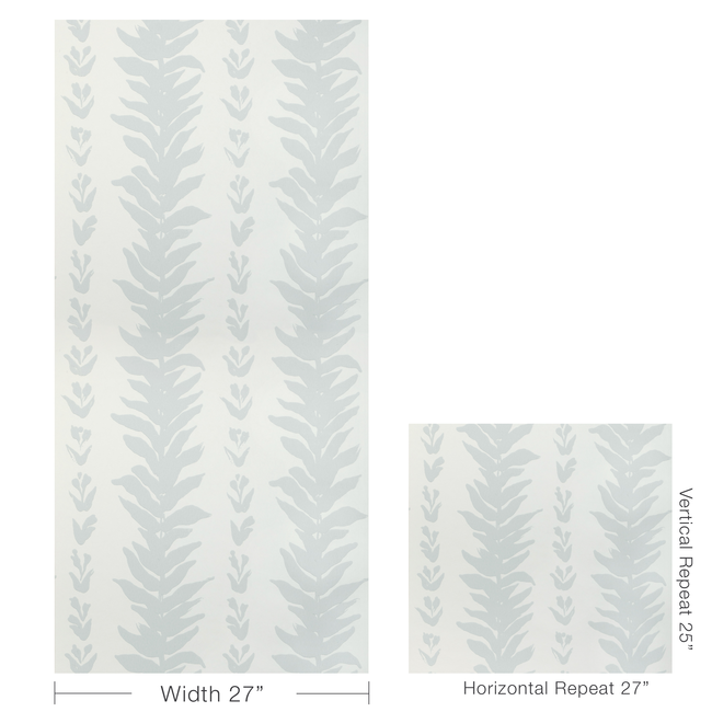 kravet couture - climbing leaves wallpaper - mist - w3937.1101.0