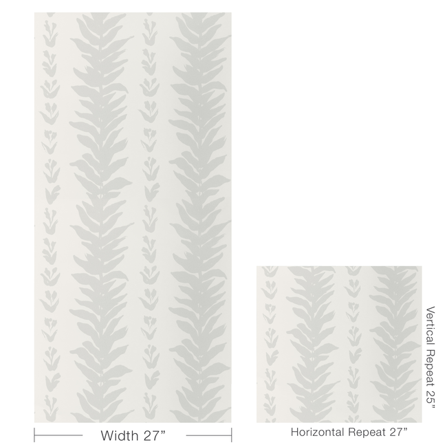 kravet couture - climbing leaves wallpaper - stone - w3937.11.0