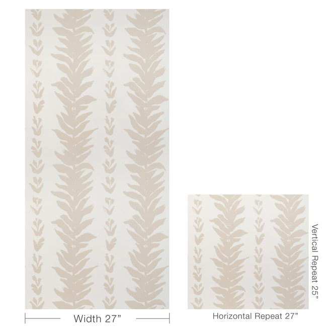 kravet couture - climbing leaves wallpaper - linen - w3937.16.0