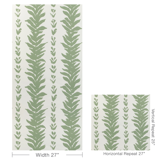 kravet couture - climbing leaves wallpaper - sage - w3937.30.0