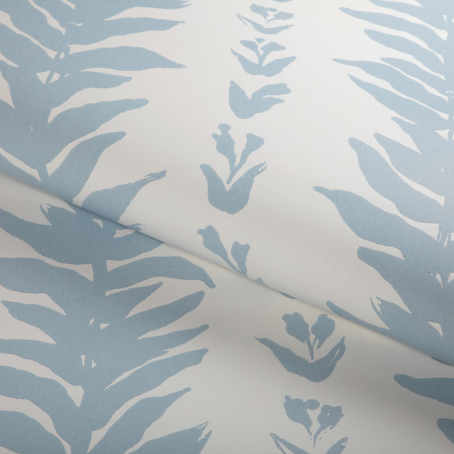 kravet couture - climbing leaves wallpaper - chambray - w3937.51.0