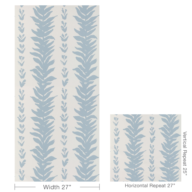 kravet couture - climbing leaves wallpaper - chambray - w3937.51.0