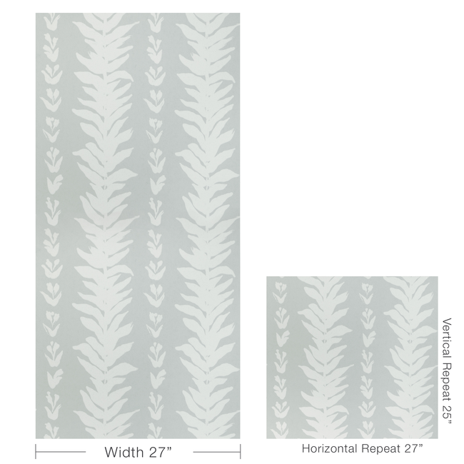 kravet couture - climbing leaves wallpaper - haze - w3937.52.0