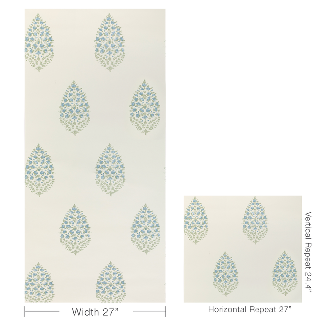 kravet couture - atelier paisley wallpaper - blue sage - w3938.315.0