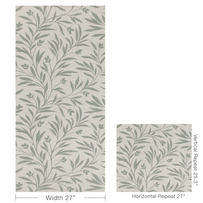 kravet couture - wispy vines wallpaper - jade - w3939.30.0