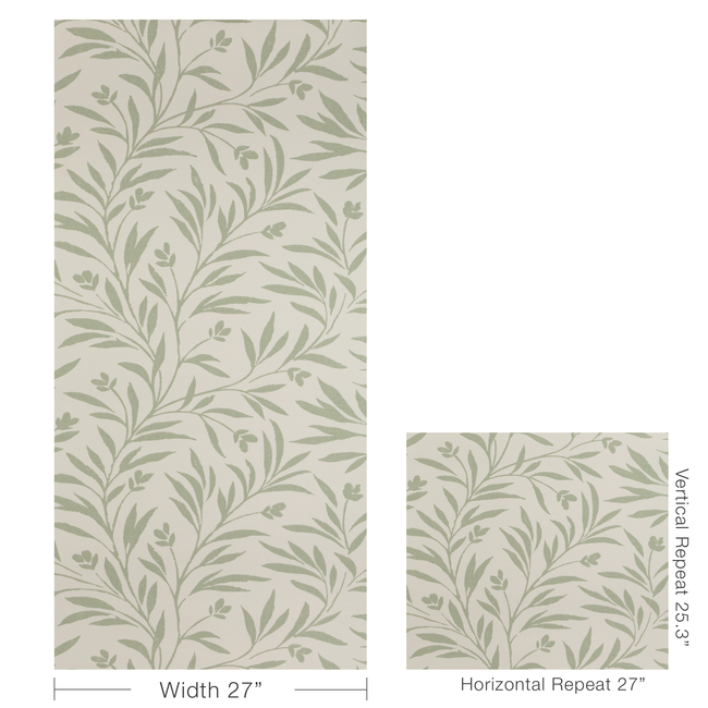 kravet couture - wispy vines wallpaper - lichen - w3939.31.0