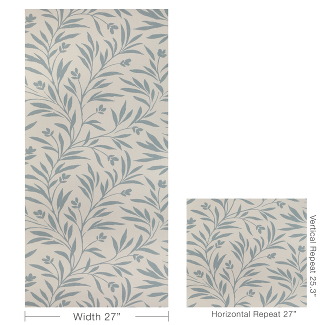 kravet couture - wispy vines wallpaper - chambray - w3939.51.0