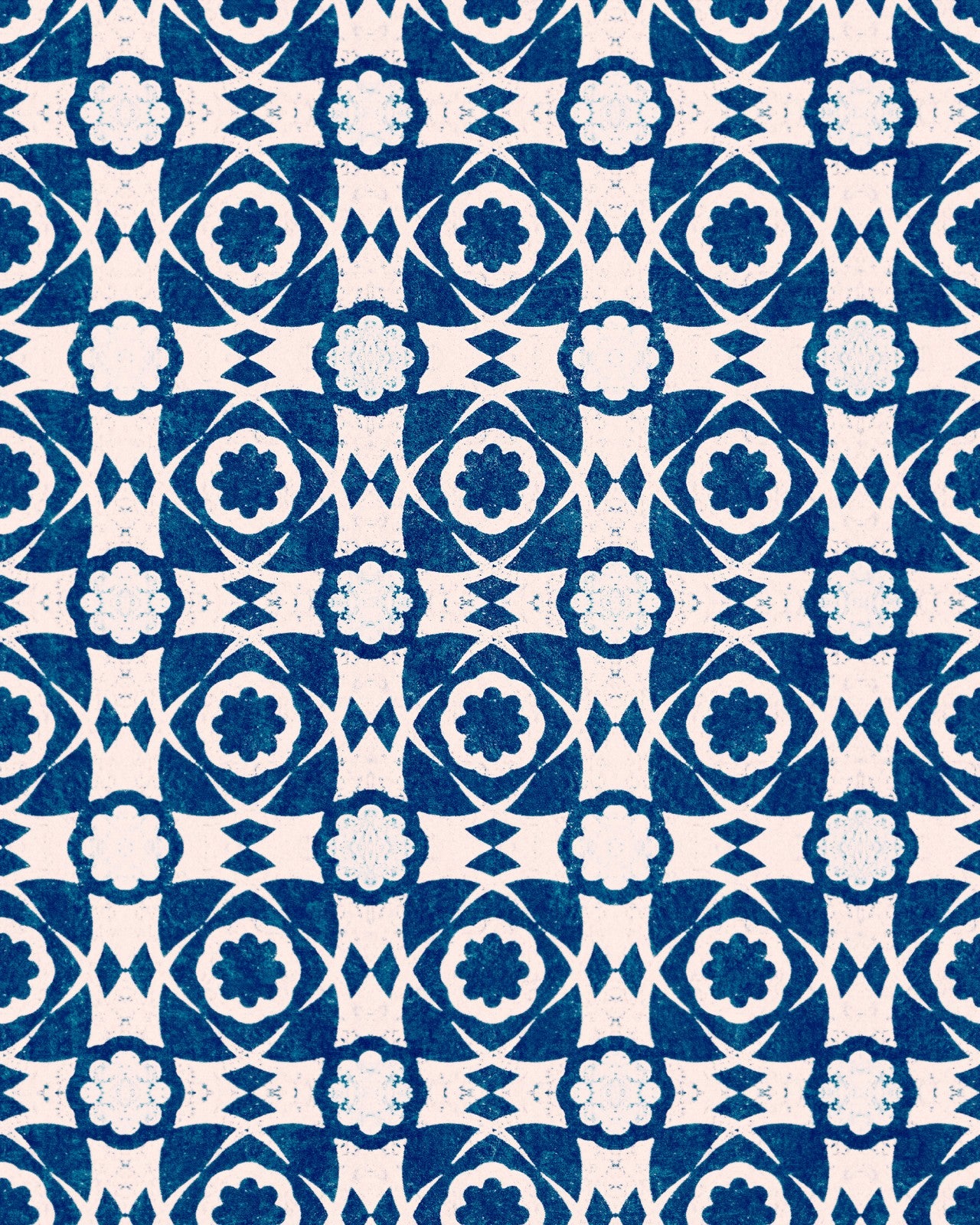 aegean tiles indigo wallpaper