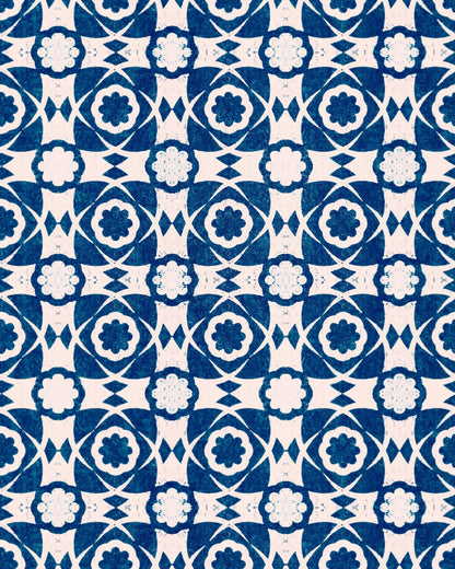 AEGEAN TILES Indigo Wallpaper