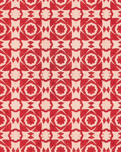 AEGEAN TILES Red Wallpaper