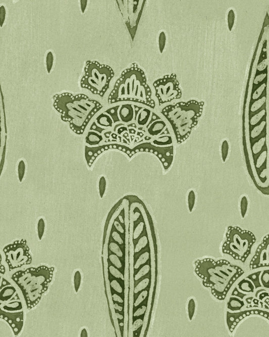 BETHEL BATIK Smoke Green Wallpaper