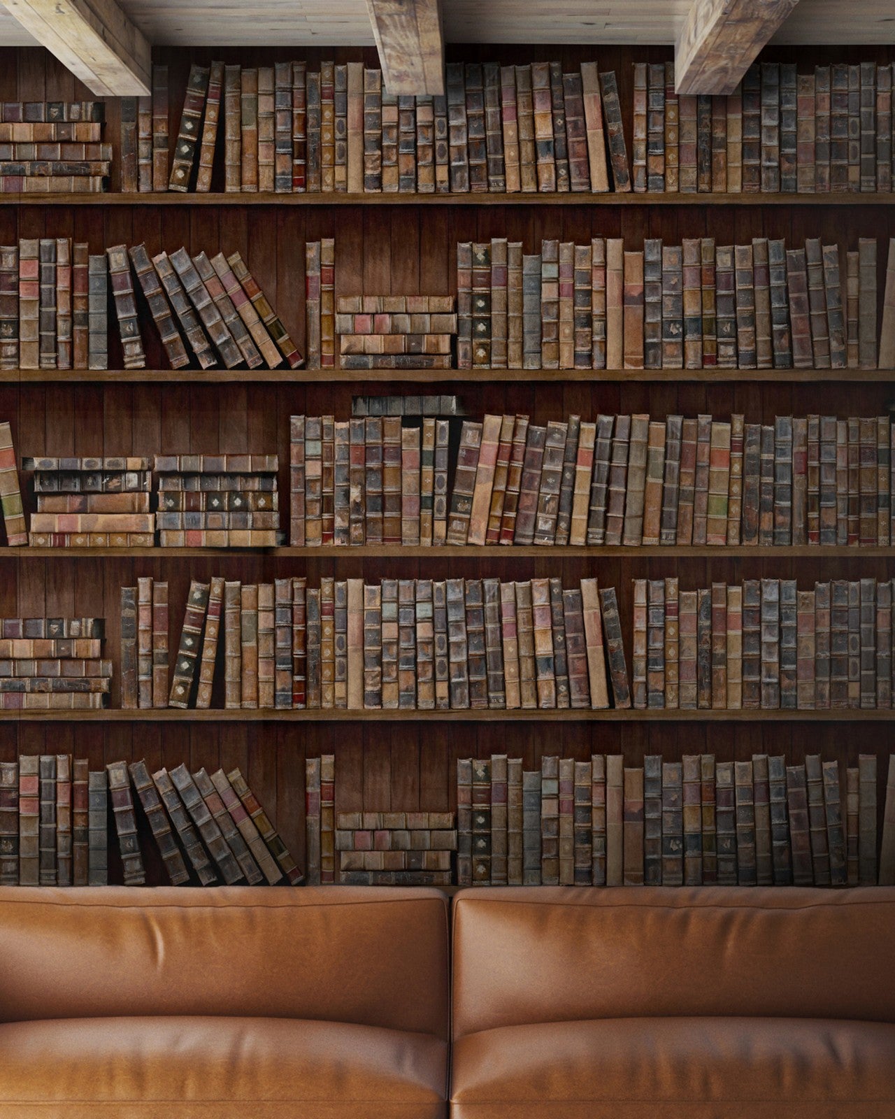 book shelves premium wallpaper