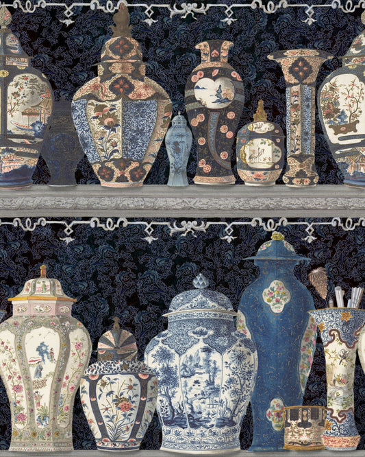 CERAMIC WONDERS Indigo Wallpaper