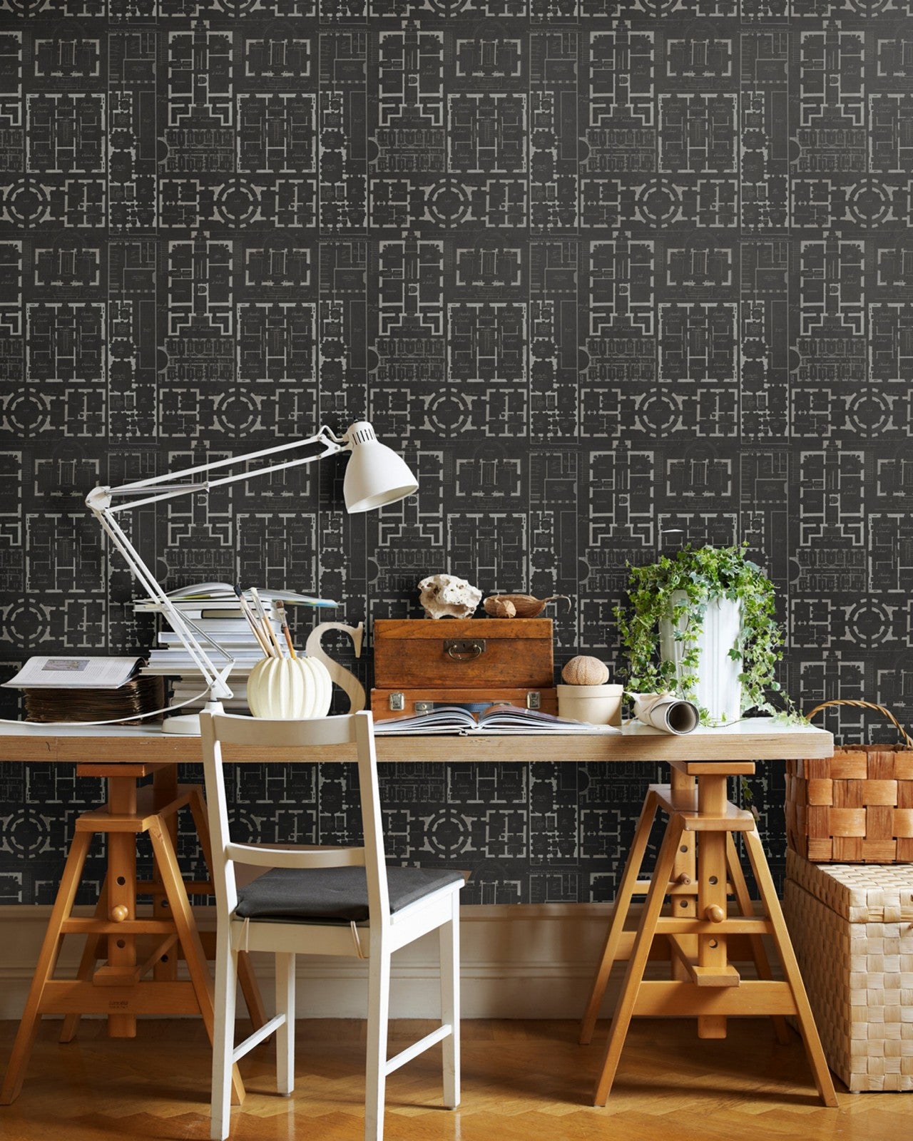 chateau anthracite premium wallpaper