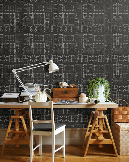 CHATEAU Anthracite Premium Wallpaper