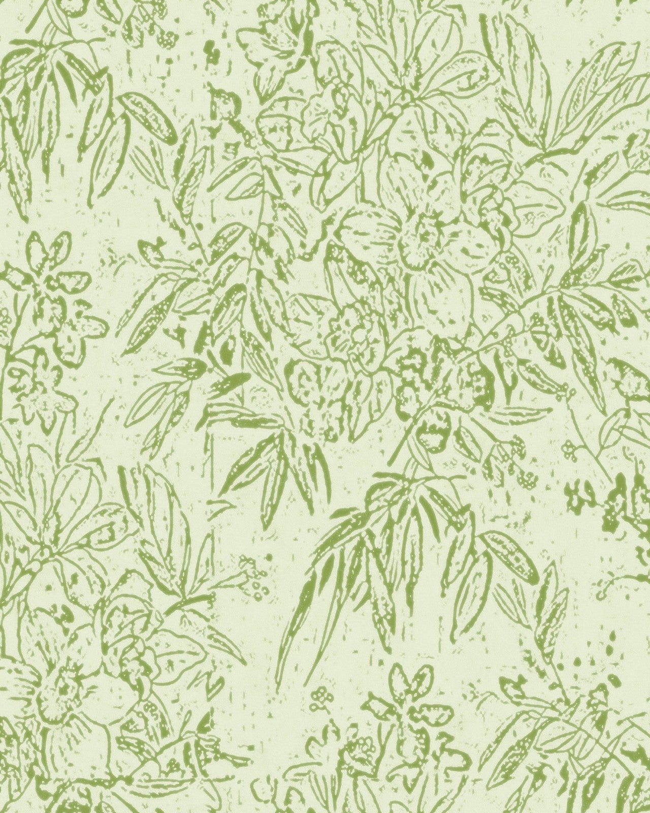 cherry orchard green wallpaper