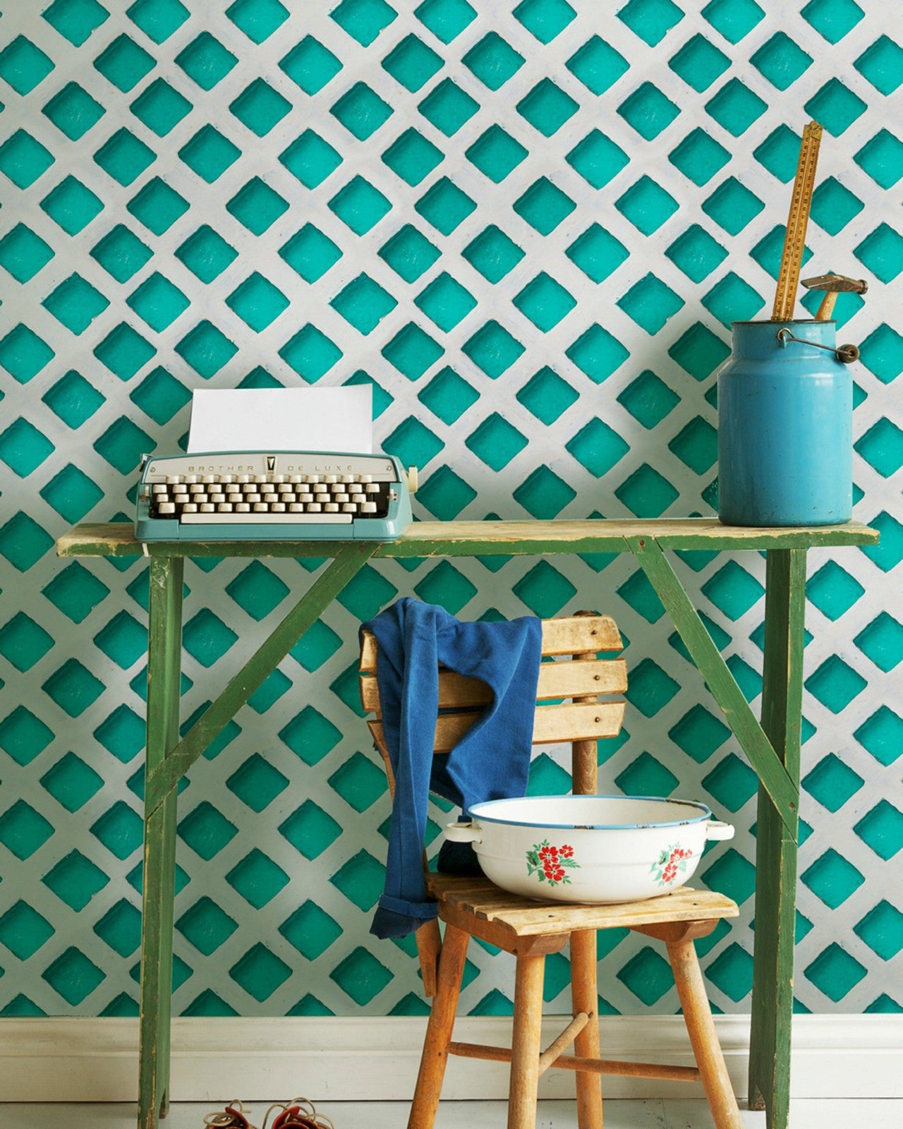 concrete patch turquoise premium wallpaper