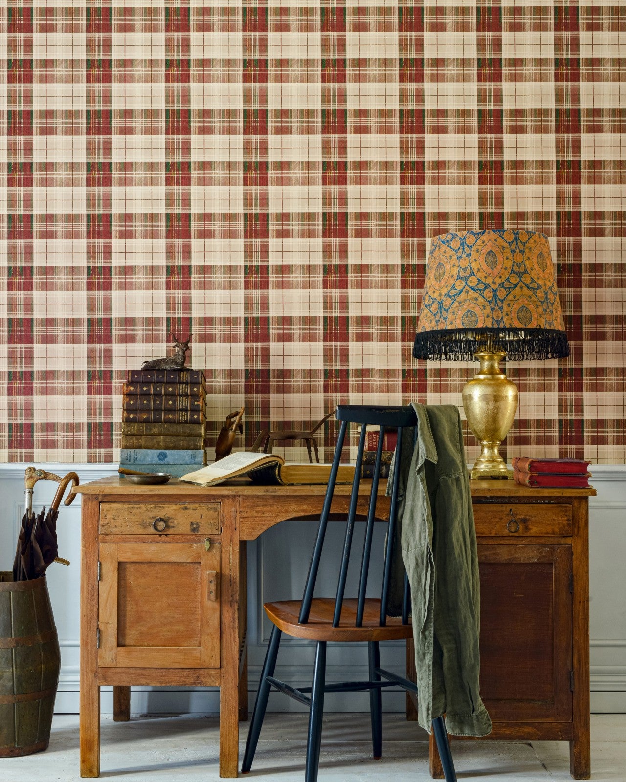 countryside plaid beechnut wallpaper