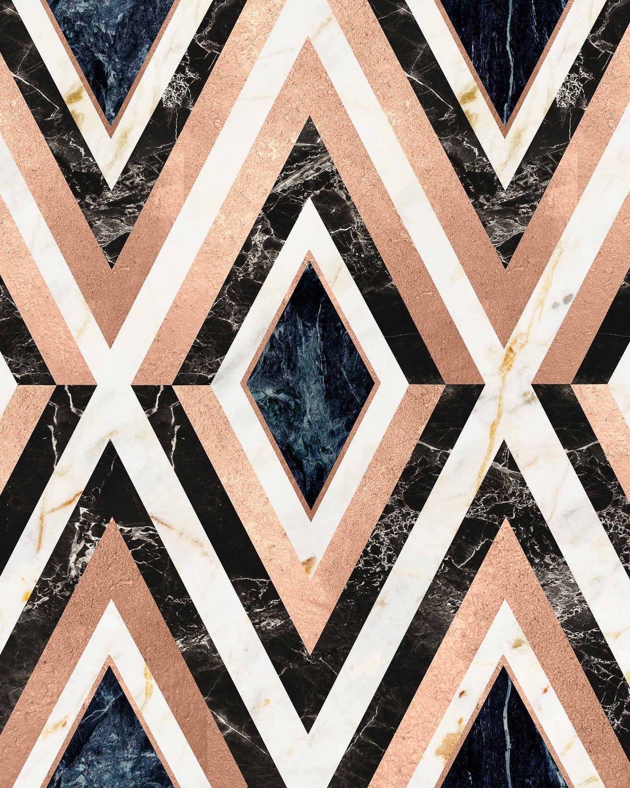 diamonds in copper metallic edition wallpaper