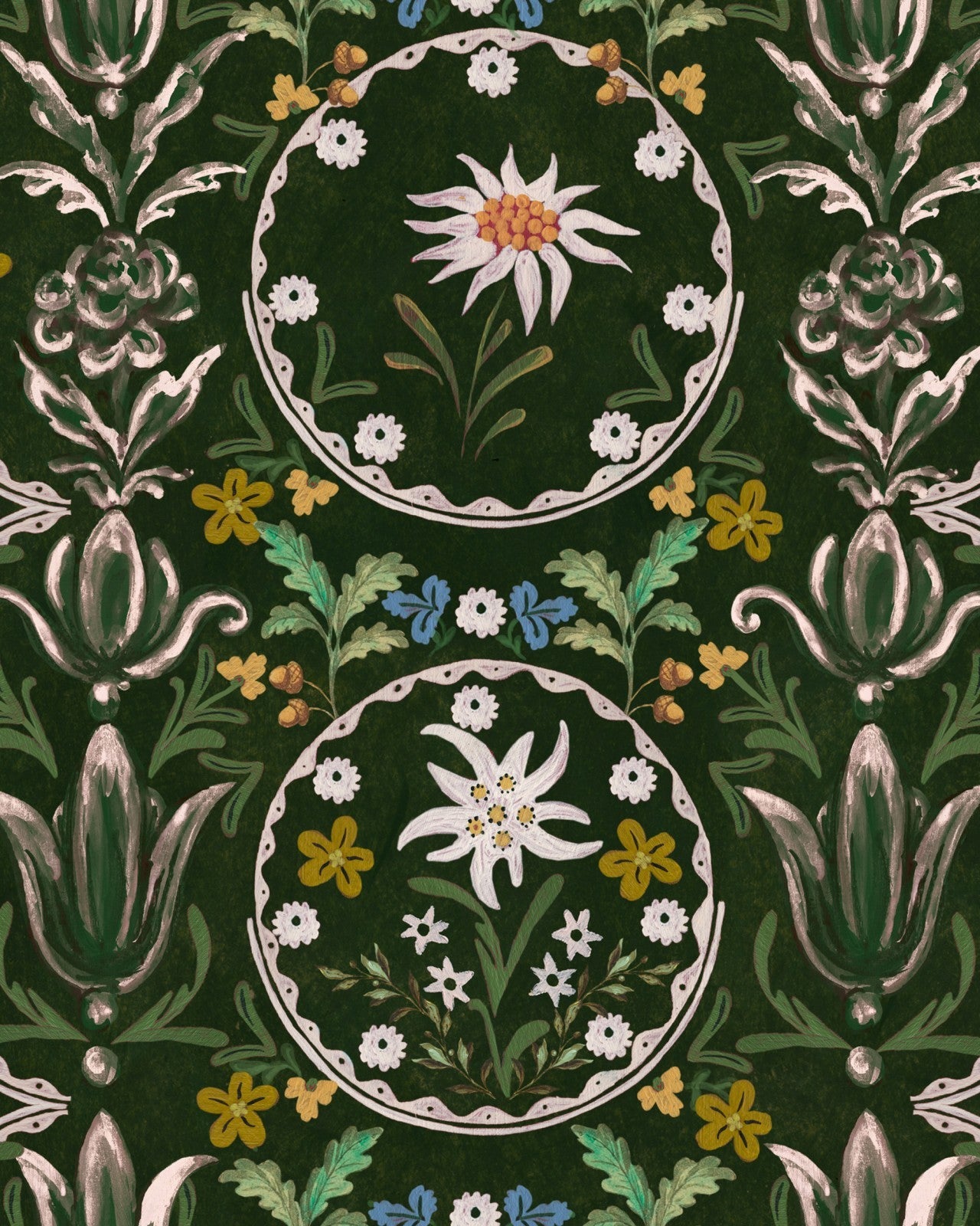 edelweiss cypress green wallpaper