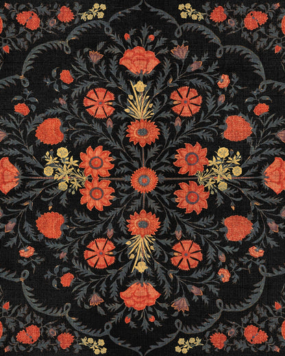 HINDU BLOOM Anthracite Wallpaper