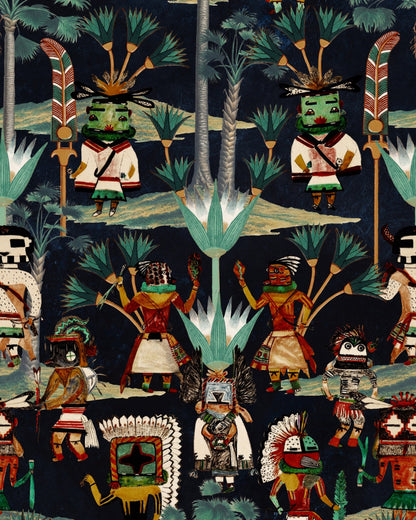 HOPI SPIRIT Anthracite Wallpaper